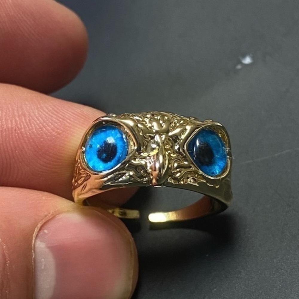 New - Men’s Copper Aluminum Plated Fashion Personality Owl Ring (One Size)